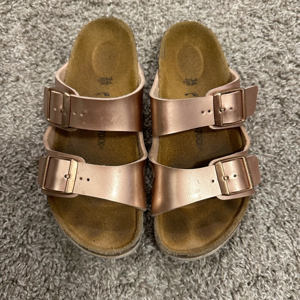 Rose gold Birkenstocks girls